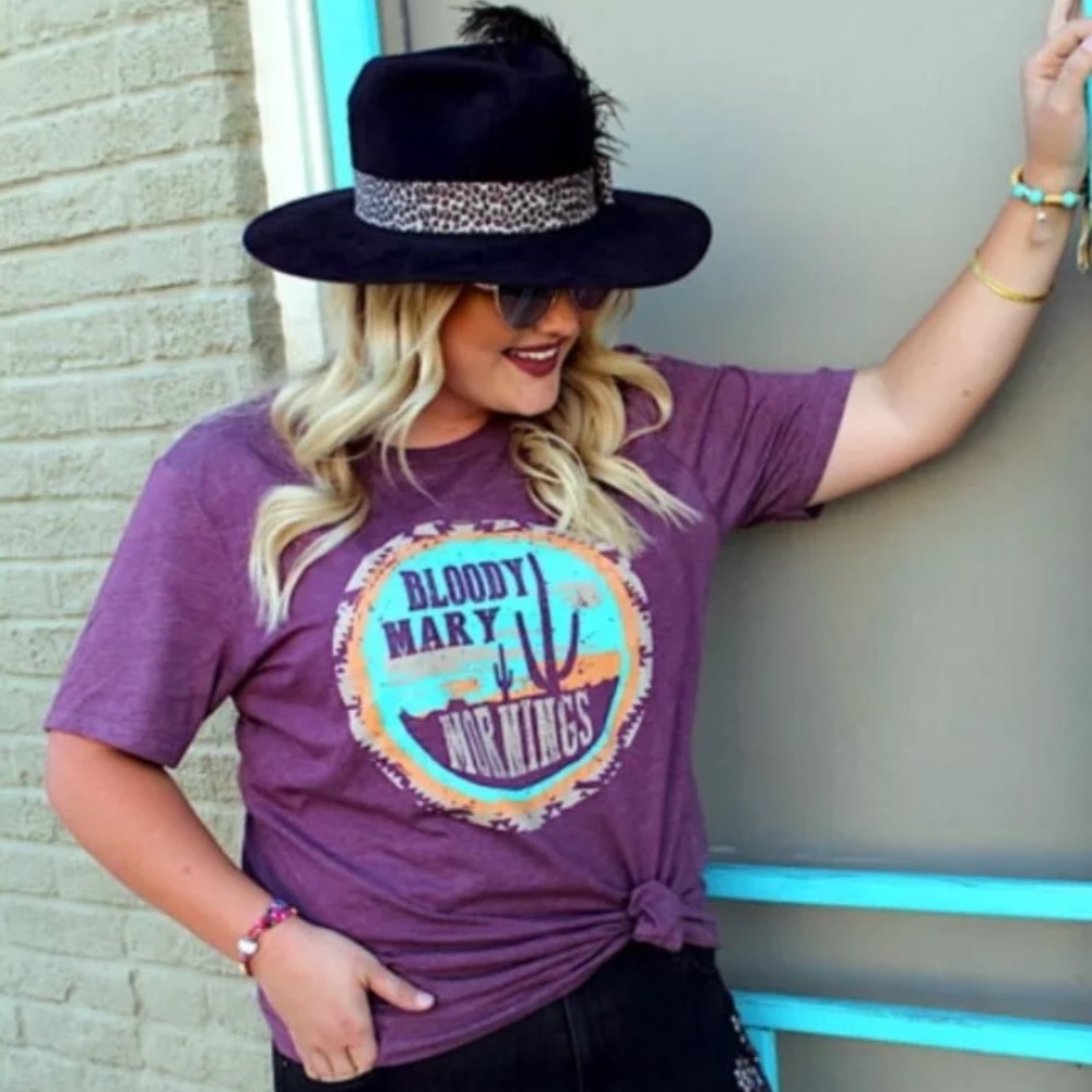 Bloody Mary Mornings Purple Cactus Graphic Tee